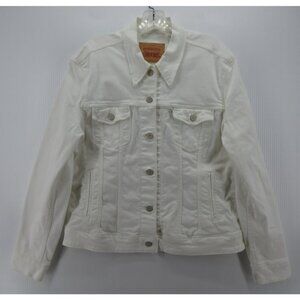 Levis Jacket XL Trucker Denim Moto Button Up Biker Flap Pockets *